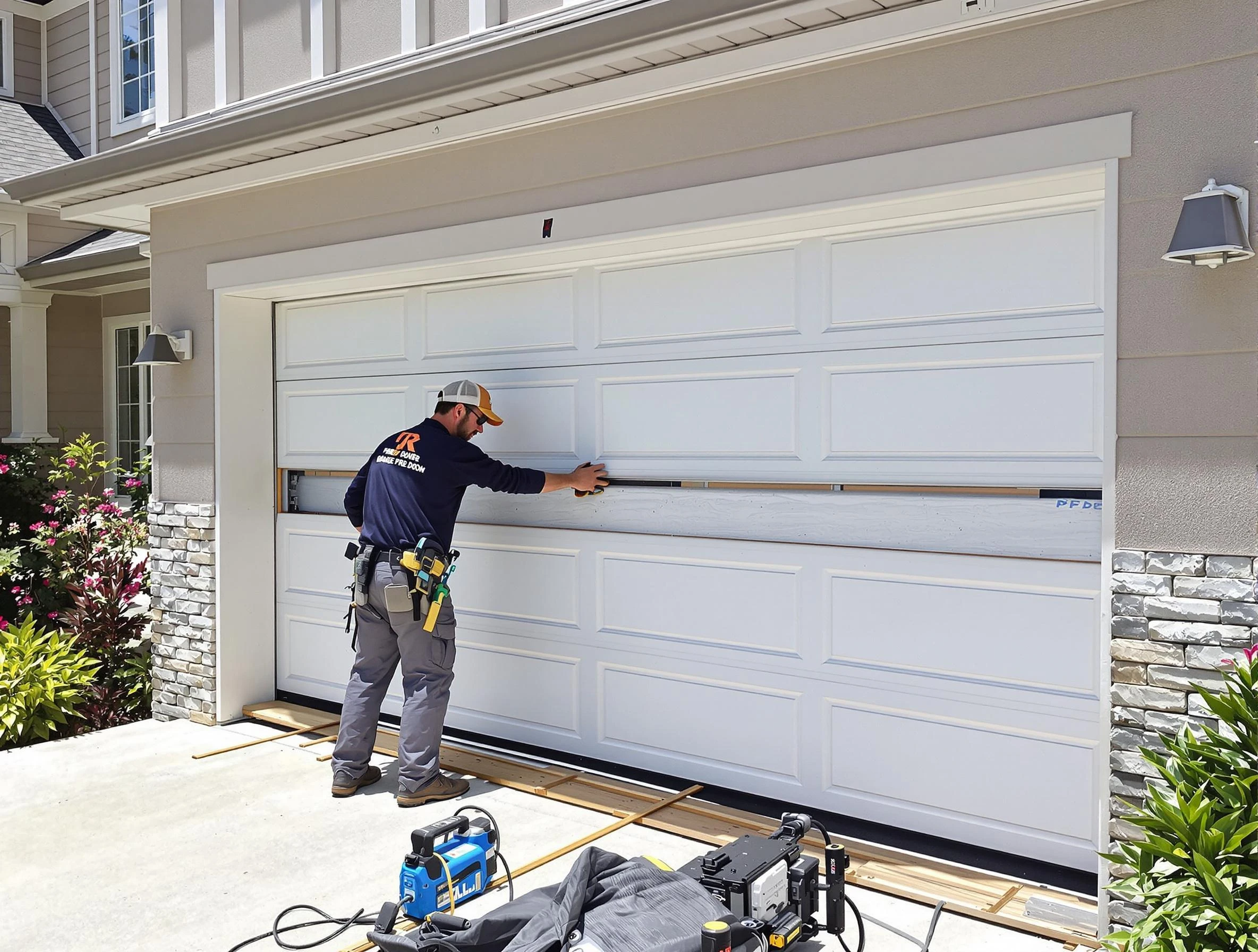 Scarborough Garage Door Repair team performing complete garage door replacement at Scarborough residence