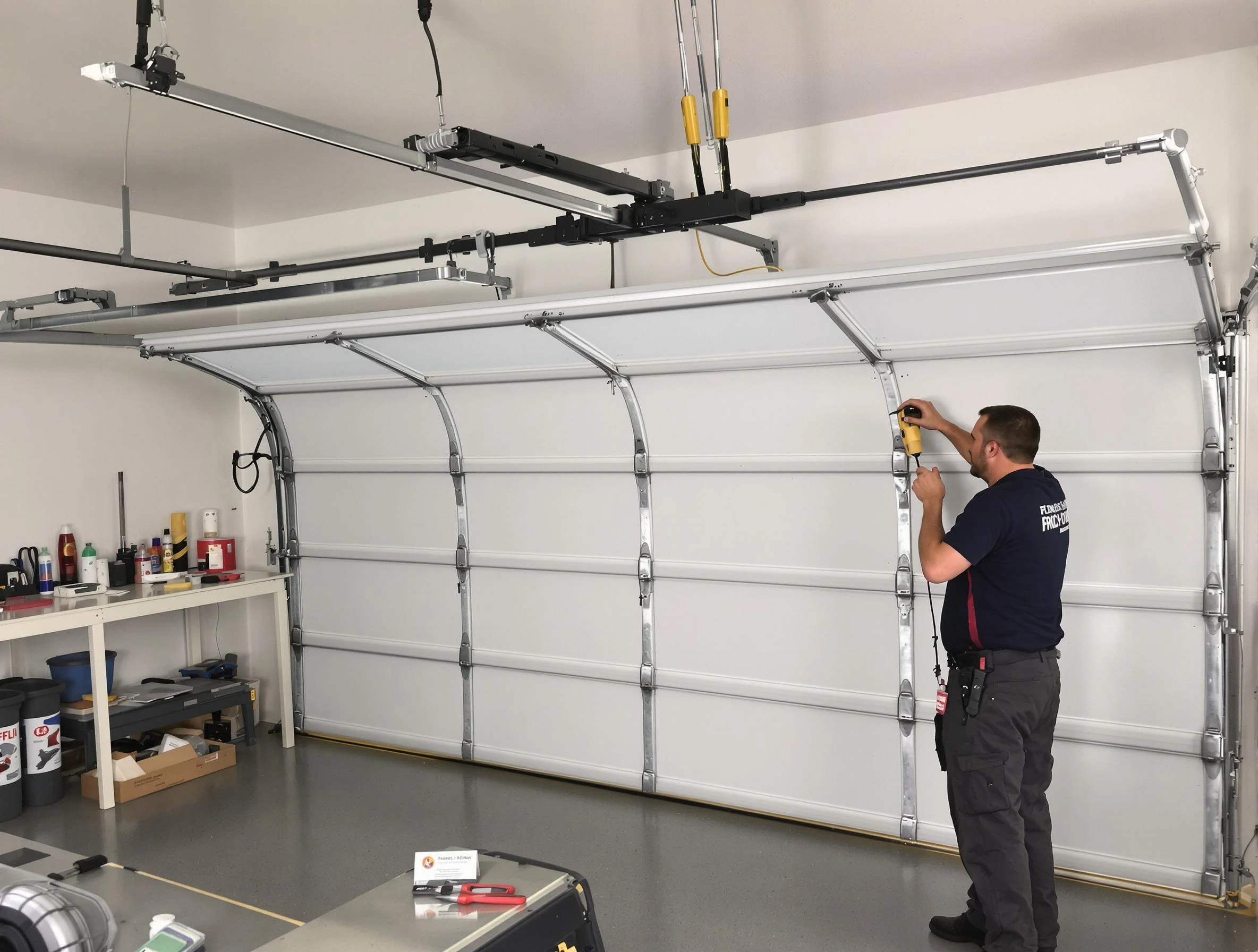 Scarborough Garage Door Repair certified technician performing overhead door system repair in Scarborough